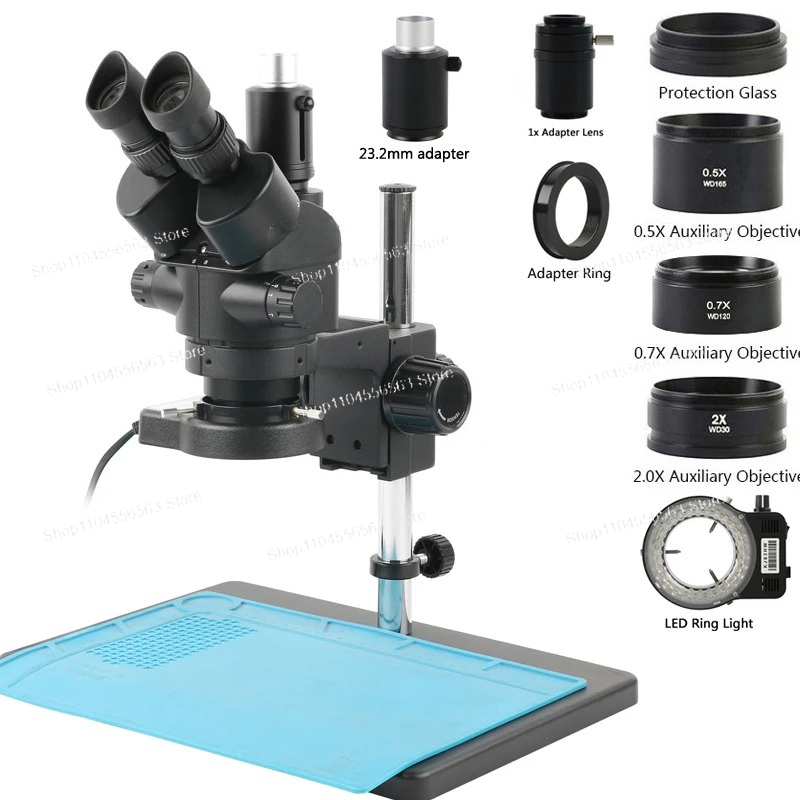 Industrial Lab Trinocular Simu - огляд і ціна Trinocular Stereo Microscope 7X-45X