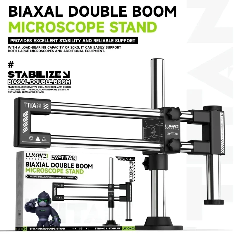 LUOWEI LW-GK02 Biaxal Double B - огляд і ціна Articulating Arm Boom Stand Microscope