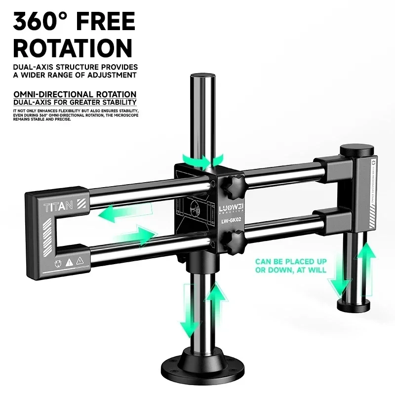 LUOWEI LW-GK02 Biaxal Double B - огляд і ціна Articulating Arm Boom Stand Microscope